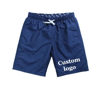 Летние мужские шорты для плавания с индивидуальным логотипом, быстросохнущие пляжные шорты с пятиточечным карманом, Длинные шорты для бега, пляжные шорты для плавания