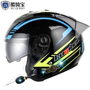 Мотоциклетный шлем с открытым лицом 3/4 дюйма со встроенной Bluetooth-гарнитурой и съемным вкладышем