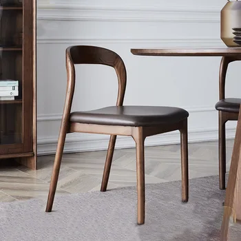 Обеденный стул из массива дерева в скандинавском стиле, дизайнерский стул для кабинета с минималистичной спинкой, стул для конференций, кофейный стул в стиле ретро
