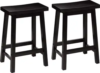 Столешницы, высота стойки, седло без спинки, деревянный табурет, набор из двух, черный