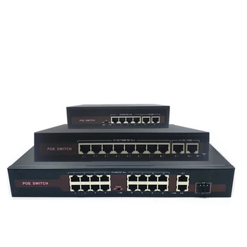 Коммутатор POE 48V Ethernet с портом 5/8/16 10/100 Мбит/с IEEE 802.3 af/at Подходит для IP-камеры/беспроводной точки доступа/системы видеонаблюдения