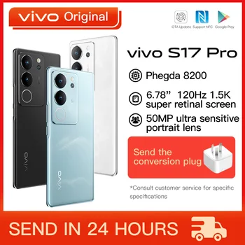 Оригинальный Мобильный телефон VIVO S17 Pro 5G 6,78 Дюймов AMOLED Dimensity 8200 Восьмиядерный 80 Вт SuperFlash Charge 50 М Тройная Камера NFC