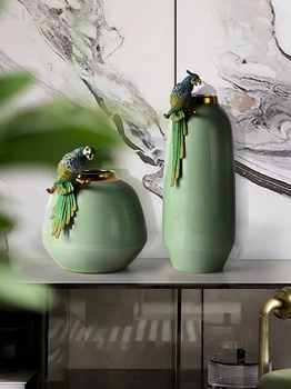 Китайский стиль, Легкое Роскошное украшение керамических ваз цвета эмали, Легкое роскошное креативное украшение крыльца гостиной высокого класса