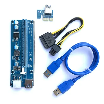 PCI-E Riser Card 60 см USB 3.0 Кабель PCI Express от 1X до 16X Удлинитель PCIe Адаптер для видеокарты GPU