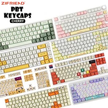 ZIFRIEND PBT Keycaps Для Механической клавиатуры Custom DIY Keycap XDA OEM Keycup Аниме Цветные Колпачки Для ключей Набор Gamer Фиолетовый 60% 65% 100%