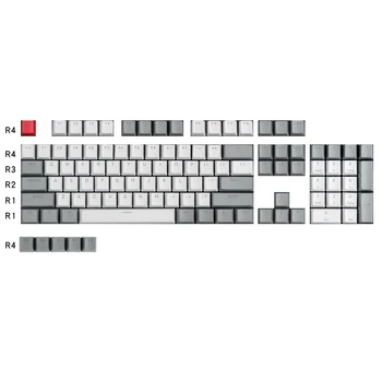 OEM Белый серый колпачок для ключей из ПБТ с прозрачной подсветкой для механической клавиатуры mx 108 клавиш