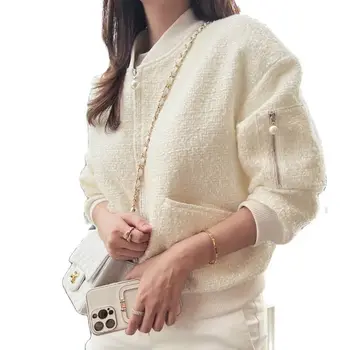 2023 Осенняя модная женская куртка, Корейская Шикарная жаккардовая куртка, Пальто, Популярная Женская Новинка