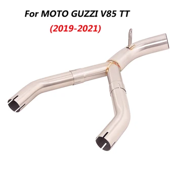 Слипоны Для Мотоцикла, Соединительная Трубка Среднего Звена, Выхлопная Система Из Нержавеющей Стали Для MOTO GUZZI V85 TT 2019-2021