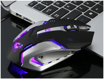 Беспроводная игровая мышь X7 2,4 G перезаряжаемая игровая мышь с беззвучным свечением, 7-цветная дышащая мышь с разрешением 2500 точек на дюйм