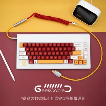 GeekCable Ручной Работы, Индивидуальный Кабель для Передачи Данных Механической клавиатуры GMK Theme MAXKEY Keycap Line EVANGELION-02 Colorway