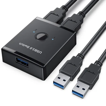 USB переключатель KVM Селектор USB 3,0 2,0 Переключатель Концентратор Коробка 2 ШТ. Общий доступ к порту для принтера/сканера/клавиатуры/мыши