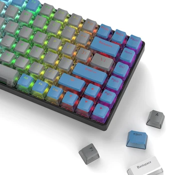 165 Клавишных Колпачков для пудинга Серо-синего Цвета из ПБТ с двойной RGB подсветкой для набора клавиш для 100%, 75%, 65%, 60% Механической клавиатуры OEM Keycap