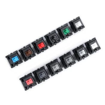 10 комплектов аутентичных переключателей Cherry mx с 3-контактной 5-контактной механической клавиатурой, коричневые синие красные белые переключатели из прозрачного серебра