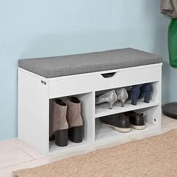 Шкаф для хранения, Подставка для обуви с подъемной столешницей и серой подушкой