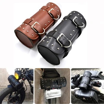 Универсальная сумка для хранения инструментов для мотоциклов, сумка для инструментов из искусственной кожи, сумка для багажника, Передняя вилка, рулонное седло, сумка для багажа, водонепроницаемые аксессуары для велосипедов
