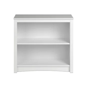 Стандартный книжный шкаф на 2 полки с прочной ламинатовой отделкой, белая Отделка мебели Классические Книжные шкафы в классическом стиле