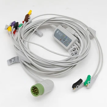 Встроенный электрокардиограф с 12-контактным разъемом MDL, съемный зажим с четырьмя выводами IEC