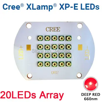 CREE XLamp XPE XP-E 60 Вт Темно-Красный 660 нм Для Выращивания Растений Светодиодный Диодный Излучатель Света 20 Светодиодный Многочиповый Массив для внутреннего Садового Растения
