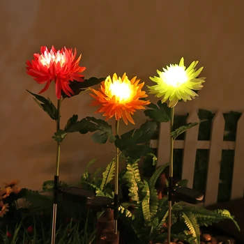 Солнечная светодиодная лампа для лужайки с искусственным цветком, Уличная Водонепроницаемая Цветочная светодиодная садовая декоративная лампа, ландшафтная лампа для дорожки во дворе, патио