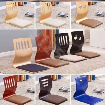 Бытовой ленивый стул в японском стиле со спинкой для чтения без ножек, новый загородный напольный стул со спинкой, малогабаритный стул без ножек 나무의자