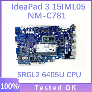 GS452/GS552/GS752 NM-C781 Оперативная память 4 ГБ Материнская плата Для ноутбука Lenovo IdeaPad 3 15IML05 Материнская плата с процессором SRGL2 6405U 100% Протестирована нормально