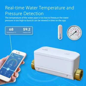 Tuya WiFi Умный Запорный клапан для воды Управление Расходом воды/Давлением/Температурой/Утечкой Умный Клапан для воды Поддерживает Alexa Google Home