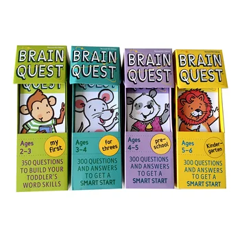Brain Quest Английская версия карточки для интеллектуального развития, Наклейки, карточки с вопросами и ответами, Умный старт Для детей