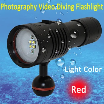 Подводная фотография Фонарик для дайвинга DL-73R Видео Лампа СВЕТОДИОДНЫЙ Белый Красный фонарь для Подводного плавания 6 режимов фотоосвещения