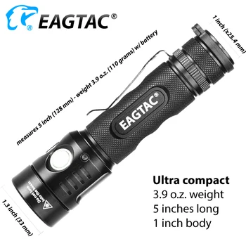 EAGTAC TX30C2 2000 Люмен Супер яркий компактный светодиодный фонарик с 5 режимами работы, программируемый аккумулятор 18650 CR123A, Стробоскоп