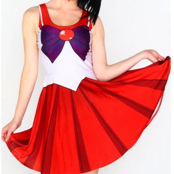 Косплей Школьницы из аниме, Новое Модное летнее платье на подтяжках с 3D-принтом и короткими рукавами, Женская одежда