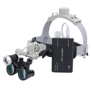 Стоматологические Лупы с Легкой Стоматологической Бинокулярной Лупой 3,5 X Оптическое стекло Сверхлегкий шлем Увеличительное стекло Широкое поле зрения