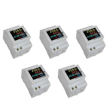 5X Din-рейка AC Monitor 6В1 40-300 В 100А Напряжение, ток, Коэффициент мощности, Активный кВтч, Измеритель частоты электрической энергии