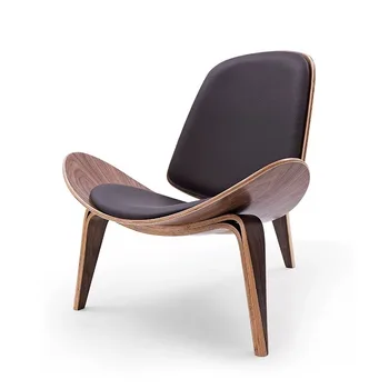 Трехногий стул-ракушка JOYLOVE, фанера из ясеня, тканевая обивка мебели для гостиной, Современный стул-ракушка для гостиной, обеденные стулья