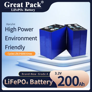 Аккумуляторная Батарея 4ШТ 3,2 В 200Ач Глубокого цикла LiFePO4 100% Полной Емкости Абсолютно Нового литий-ионного класса А с Шинопроводами