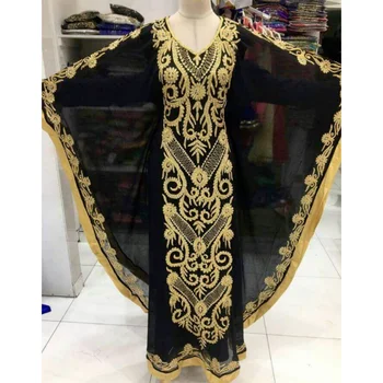 Черная длинная рубашка из Марокко, Дубая, Африканский костюм подружки невесты, арабское праздничное платье, европейские и американские модные тенденции