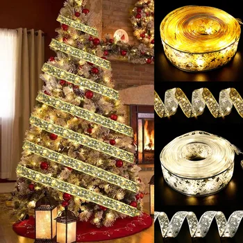 1 М 2 М 5 М светодиодная лента Сказочный Свет Праздничное Украшение для рождественской елки для наружного освещения Новогодние Подарки Декор для свадебной вечеринки