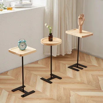 Стол для завтрака Мини-прикроватный столик из массива дерева, гостиная, спальня, диван, простой, легкий, роскошный журнальный столик