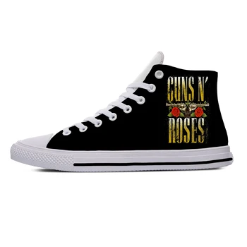 GUNS N ROSE Рок-группа Хэви-Метал, Модная Забавная Повседневная Матерчатая обувь с высоким берцем, Легкие Дышащие мужские И женские Кроссовки с 3D Принтом