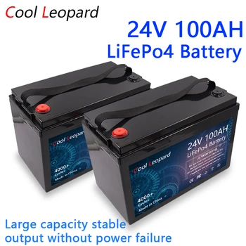 Батарея LiFePO4 24 В, для инверторной панели солнечных батарей, для резервного питания лодочного легкого скутера, литий-железофосфатная батарея 24 В 100 АЧ 120 Ач