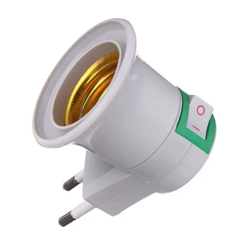Акция 5шт E27 220V 6A Светодиодный светильник с разъемом в разъем типа EU Адаптер Конвертер для лампы Держатель лампы с кнопкой включения/выключения