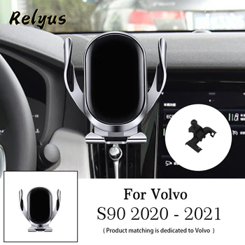 Автомобильное Беспроводное зарядное Устройство Автомобильный Держатель мобильного телефона Крепления для Вентиляционных отверстий GPS Подставка Кронштейн Для Volvo S90 2020 2021 Автоаксессуары