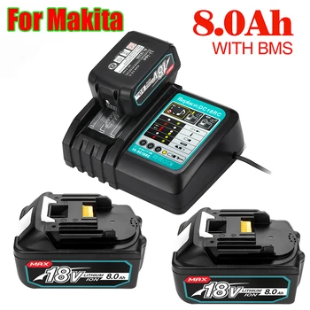 Недавно модернизированные аккумуляторы Makita 18V 5A/6A/8A BL1830B BL1850B BL1850 BL1840 BL1860 BL1815 для замены литиевых батарей