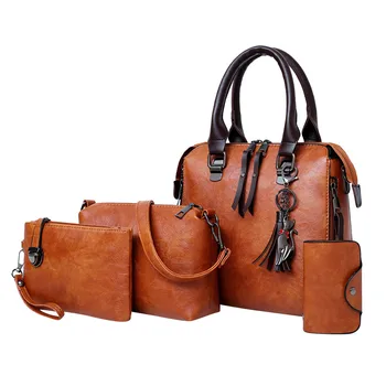 Высококачественные женские сумки, Женские кожаные сумки-мессенджеры на плечо, сумка Bolsa 2021, новинка, 4 шт./компл., женские композитные сумки