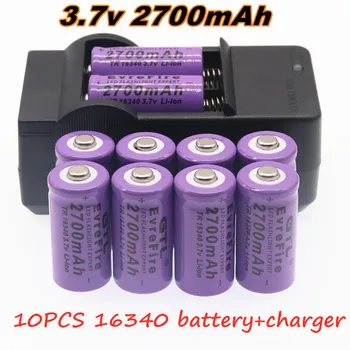 2700mah 3,7 V Li-Ion 16340 Batterien CR123A  Für LED Taschenlampe Reise Wand Charger
