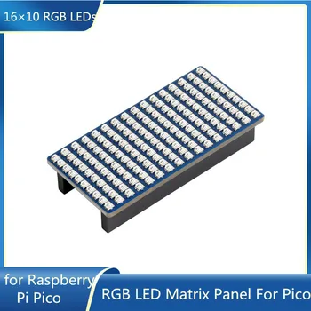 RGB 5V 16X10 Полноцветный светодиодный матричный Панельный модуль Breakout HAT для RPI Raspberry Pi Pico W H WH RP2040 Плата Расширения Аксессуары