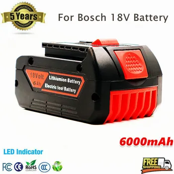Аккумулятор 18V bosch Перезаряжаемый литий-ионный Аккумулятор Для резервного Копирования электроинструмента Bosch 18V 6.0Ah Портативная Сменная Индикаторная лампа BAT609