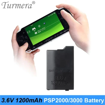 Turmera 1200 мАч 3,6 В Литиевая литий-ионная Аккумуляторная батарея Замена для PSP-2000 PSP-3000 серии 3001 3004 3008 2004