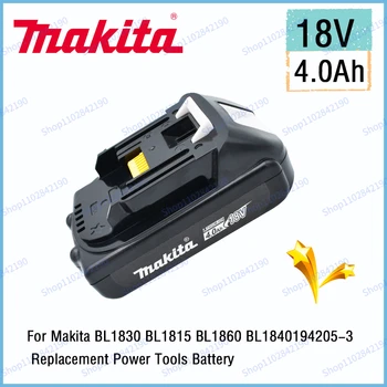 Аккумуляторная батарея Makita 18V 4.0Ah подходит для Makita BL1830 BL1815 BL1860 BL1840 194205-3 замены батарей электроинструмента