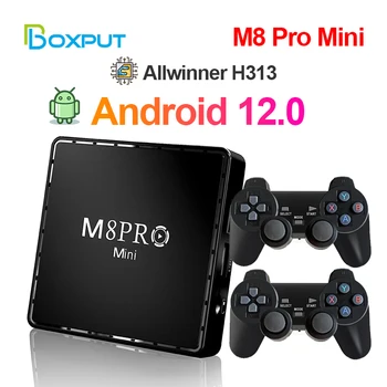 M8Pro Мини 10K 16G Ретро Игровая консоль 2,4 G Контроллеры Wilress Android 12 TV Box Wifi Процессор MaliG31 Двойная Система