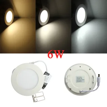 Ультра Яркий 11шт Светодиодный потолочный встраиваемый светильник мощностью 6 Вт, круглый панельный светильник AC85-265V, светодиодная панельная лампа, светильник